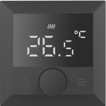 Термостат с датчиком пола, программируемый, черный